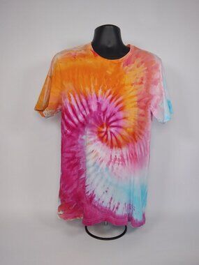 Large Unisex Bella-Canvas 3001C “Spiral” Ice Dyed T-Shirt
